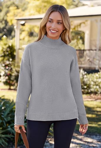 Image of MEROKEETY Women's Turtleneck Long Sleeve Sweater 2025 Fall Cozy Knit Loose Casual Trendy Pullover Tops Winter Clothes