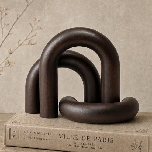 EOSAHR Acacia Wood Arch Decor Set: Wood Sculpture...