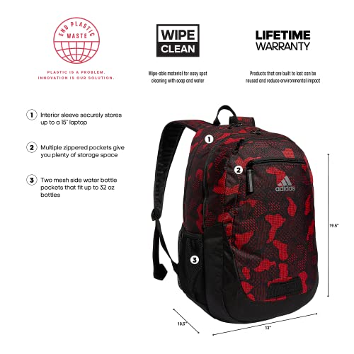 Adidas Foundation 6 Backpack, Nomad Digi Camo Vivid Red-Black/Black/Silver Metallic, One Size #TOP1