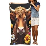 Design double face : un côté présente l'imprimé moderne Bull Bronze No.67 et l'autre est en polaire pelucheuse blanche, donnant un toucher doux qui fonctionne comme serviettes de bain douces et serviettes de bain en peluche pour se détendre ou sécher