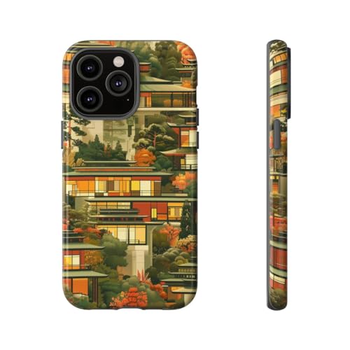 Coque iPhone 14 Pro Max rigide anti rayure paysage orange