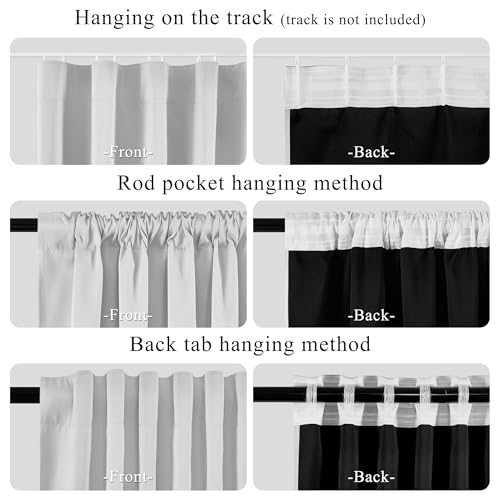 Image of RYB HOME 100% Blackout Curtains Extra Wide for Sliding Glass Doors, Thermal Insulated Privacy Assurd Bedroom Curtain Divider, Room Partition, White, W120 x L84, 1 Panel