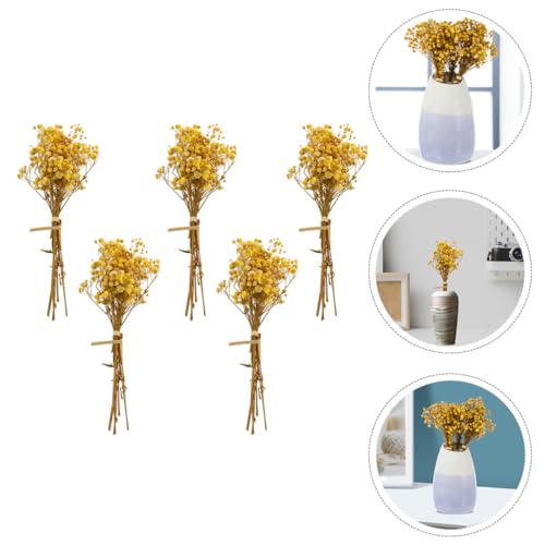 Ramo de Flores Secas Preservadas Gypsophila Babysbreath Amarillo miniatura 7