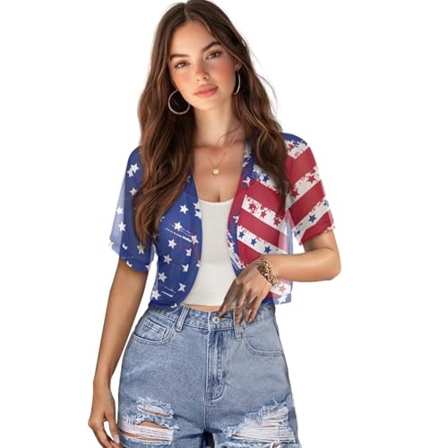 Image of Womens Short Sleeve Bolero Shrug Open Front Knit Cropped Cardigan Shoulder Cover for Dress Cute Casual Knit Cover Up