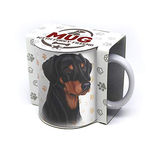 DOBERMANN - Een kopje koffie of thee. Een mok met een afbeelding van een hond en een vrolijke boodschap. Keramische mok. Een cadeau voor alle hondenliefhebbers. - Image 4