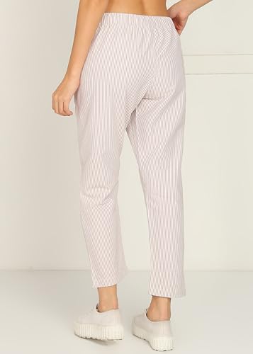 Image of Alan Jones Clothing Womens Mid Rise Cotton Relaxed Ankle Pants | 100% Cotton