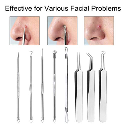 Pinkiou-Blackhead-Removers-Comedone-Pimple-Removal-Extractors-Acne-Blemish-Needles-Tool-Kit-Nose-Face-Skincare-8-in-1-with-Metal-Case