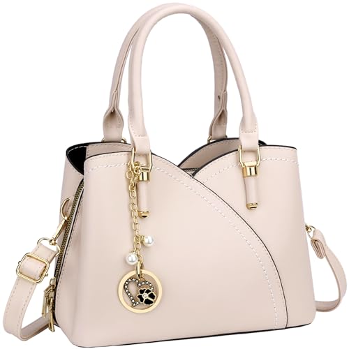 Image of KKXIU Triple Compartments Purses and Handbags for Women Fashion Ladies Satchel Shoulder Top Handle Bag