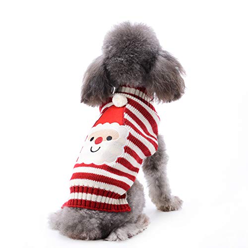 PETCARE Hundepullover Weihnachten Hund Rollkragenpullover Weihnachten Muster Strickwaren warme Haustier Pullover für Hundewelpen Party Puppy Geschenk für Hund