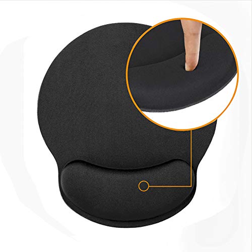 Honesty Smooth Microfiber Memory Foam Mouse Wrist Pad, Ergonomic Resting Mouse Pad And Wrist Support, Comfortable Typing And Pain Relief, Suitable For Computer Games Office And Study, Black ( 2 Pack). #TOP3