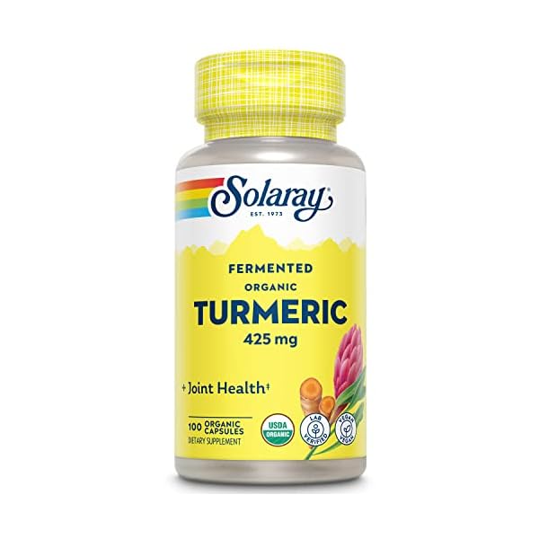 Solaray Bio Kurkuma (Turmeric) fermentiert | 425mg pro Kapsel | 100 Kapseln | hochdosiert | vegan | laborgeprüft | ohne…