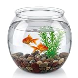 Mini Plastic Fish Bowl, 30 Oz Decorative Small Fishbowl, Round Plastic Fish Tank, Unbreakable Aquarium Fish-Bowls for Party Decorations, Centerpiece Vases, Hydroponic Planter and Home Decorations
