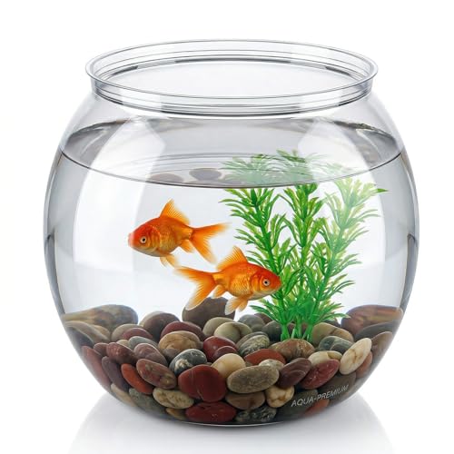 Mini Plastic Fish Bowl 30 Oz Decorative Small Fishbowl Round Plastic Fish Tank Unbreakable Aquarium Fish-Bowls for Party Decorations Centerpiece Vases Hydroponic Planter and Home Decorations
