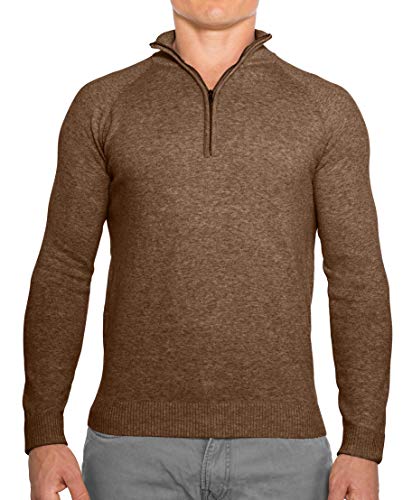 CC Perfect Slim Fit 1/4 Quarter Zip Pullover Men | Durable Wash Friendly Mens Sweater | Soft Fitted Sweaters for Men