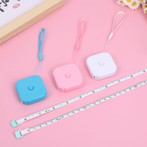 Juego de 4 cintas métricas retráctiles flexibles y compactas miniatura 7