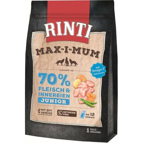 Rinti Max-i-Mum Junior Huhn GETREIDEFREI 1kg Trockenfutter für Junge Hunde Größe 1 x 1kg