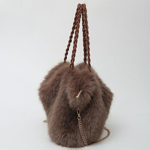 Bolso de invierno grande de felpa con correa ajustable para viajes y diario 7