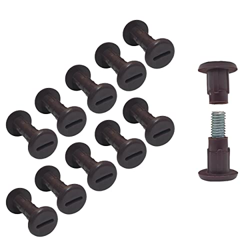 TERF® Cabinet Connecting Jointing Binding Post Screw Bolt M6 (6mm) Steel Threaded Furniture Cabinet Fixing Connector Screw for Join Furniture Thickness 27mm to 32mm Brown
