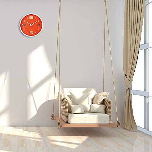 image for JoFomp 3D Number Dial Face Modern Wall Clock, 12 Inch Non-Ticking Sile