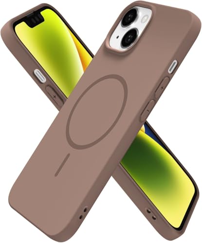 Image of DIZORO Magnetic for iPhone 14 Case, Compatible with MagSafe, Integrated Silicone Camera Control Cover, Thicken Shockproof Drop Protection Phone Case for 14, Desert