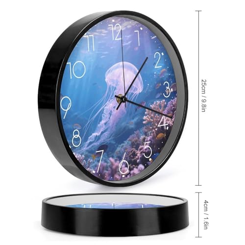 Horloge méduse silencieuse de 25 cm blanche sans tic-tac - 3