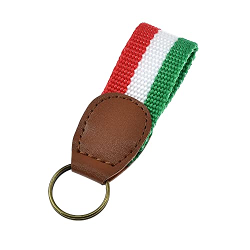 BDM Portachiavi Bandiera Italia, Portachiavi Calcio, Anello in Tessuto per casa o Auto, Uomo e Donna.