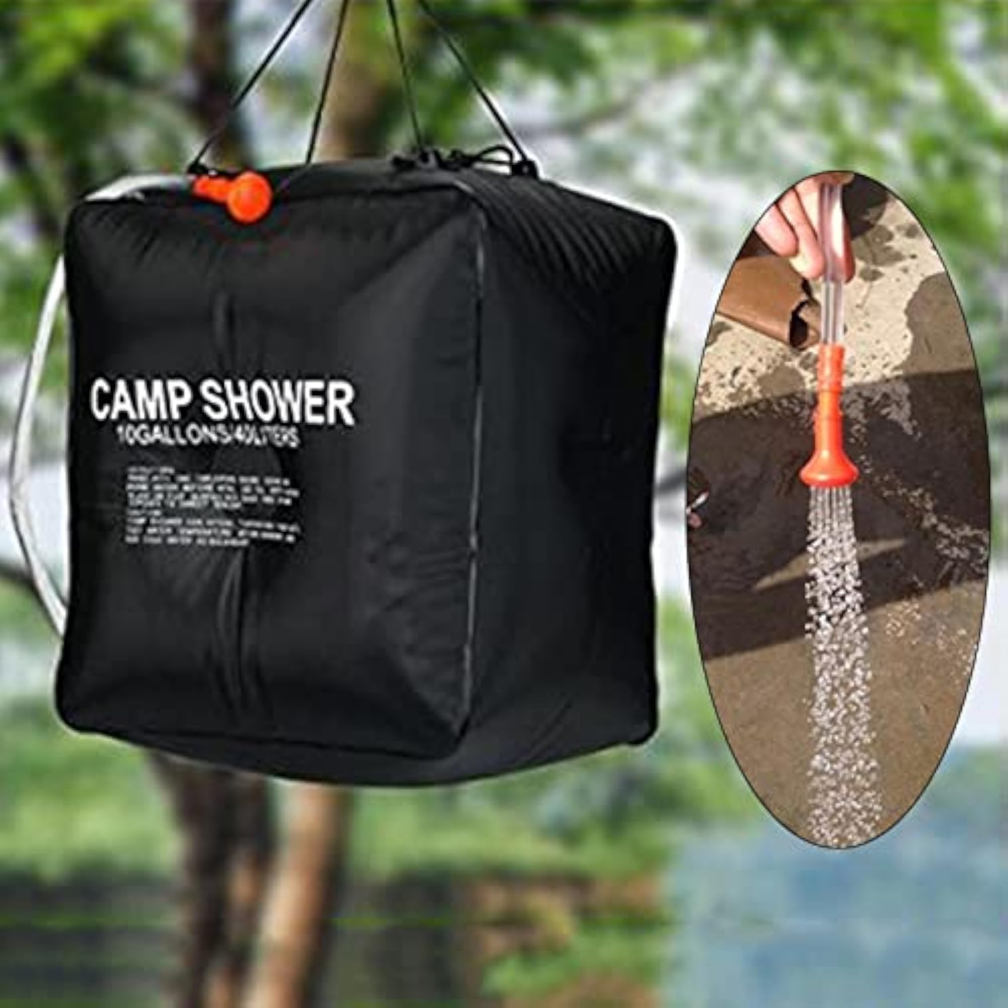 Portable Solar Shower Bag for Camping, 10 Gallons