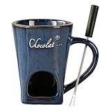 Fondue Tasse,Keramik Schmelztopf 130ml - Schokoladen Tasse Persönliche Fondue Tassen,Für Haushalt Küche Restaurant Camping Feier