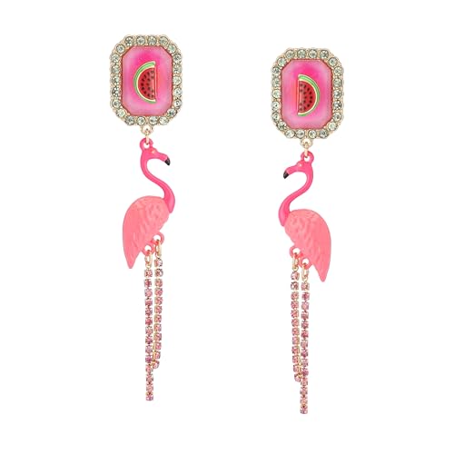 Betsey Johnson Women's Betsey's Backyard Flamingo Drop Earrings2
