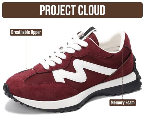 Image of Project Cloud Trendy Fashion Sneakers for Women 2026 - Memory Foam and Non-Slip Comfortable Casual Ladies Shoes for Womens Fashion Sneakers - Lightweight Lace-up Shoes (Lecco)