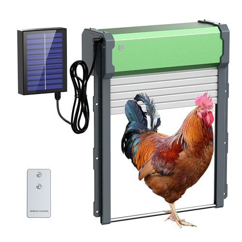 Porte Automatique Poulailler Grand Solaire: FOFNON Porte Poulailler Automatique Solaire - Minuterie et Capteur de Lumière - IP65