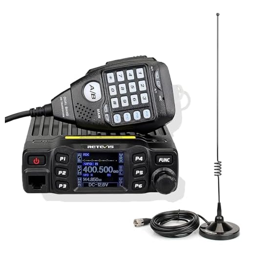 Retevis RT95 Transceptor de Radioaficionado con Antena, Banda Dual, Mini Transceptores Móviles con Pantalla LCD Giratoria Dual, 200 Canales, Antena Móvil SL16/PL259 para Automóvil