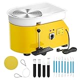 Torno Ceramica,25CM Rueda de Alfarero que forma la Máquina 350W Bricolaje Eléctrico Herramienta de Arcilla con Pedal y Lavabo Desmontable Para el Trabajo