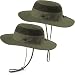 The Friendly Swede Sun Hats 2-Pack - Safari Hat for Men Women and Children, Outdoor Boonie Hat, for Camping, Fishing, Summer, Gardening