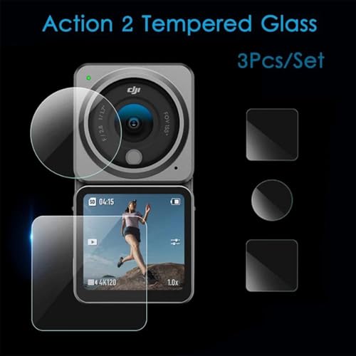 Image of VERTUS Premium Tempered Glass Screen Protector for DJI Action 2 Action Camera || Anti Scratch || Edge to Edge Protection || 9H Hardness Ultra HD