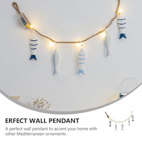 Pendentif mural méditerranéen en bois Mipcase avec LED décorative pour maison - 4