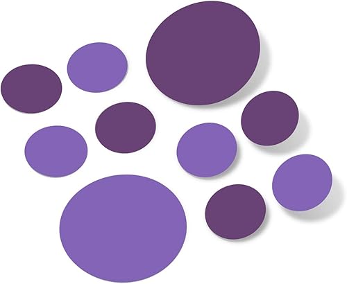 Pegatinas de pared de vinilo púrpuralavanda - círculos de 2 y 4 pulgadas (30 calcomanías)