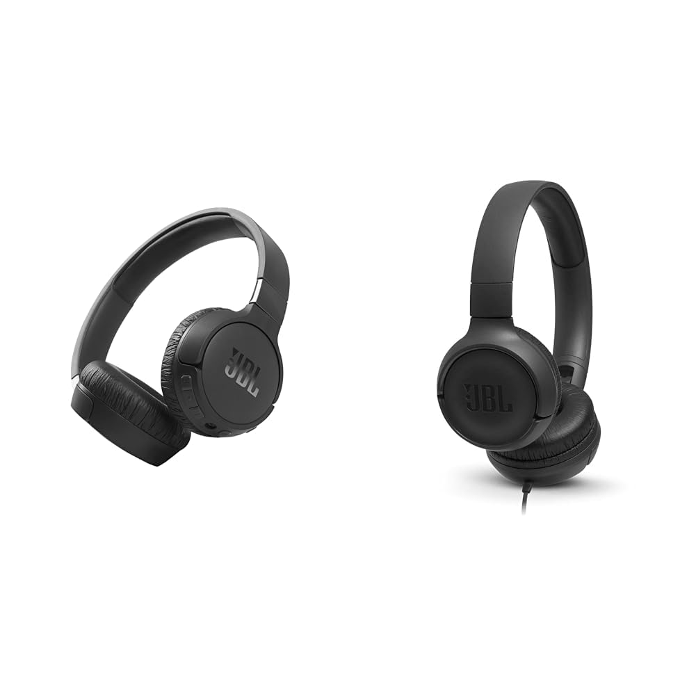 JBL Tune 660NC – Casque Bluetooth sans Fil Pliable – avec Son Pure Bass & Tune500 - Casque Supra-auriculaire -Écouteurs Filaire - Léger et Pliable - avec Commande Mains