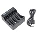 vhbw caricabatterie da 4 compatibile con batterie ricaricabili AA/AAA, pile, batterie Li-Ion - caricabatterie micro USB