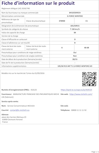 Bf Goodrich G-Force Winter 2 M+S - 185/60R15 84T - Pneumatico Invernale - 3