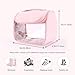 YFG Medium Size Pink Transparent Travel Toiletry Bag Unisex Christmas Gift, Portable Cosmetic Organizer with Hook, Stores Travel-Sized Shampoo, Conditioner, Makeup Tools & Brushes for Friends & Family