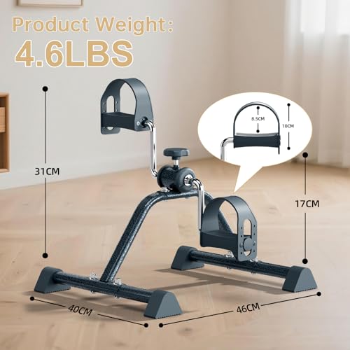 Image of FITKS360 Under Desk Elliptical & Mini Exercise Bike - Seated Electric Leg Exerciser Under Table Oval Electric - Seniors Sit Exerciser Fully Assembled Pedal (Mini)