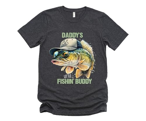 Daddy's Little Fishing Buddy Shirt Boy Fishing Walleye Fish Toddler Youth Adult