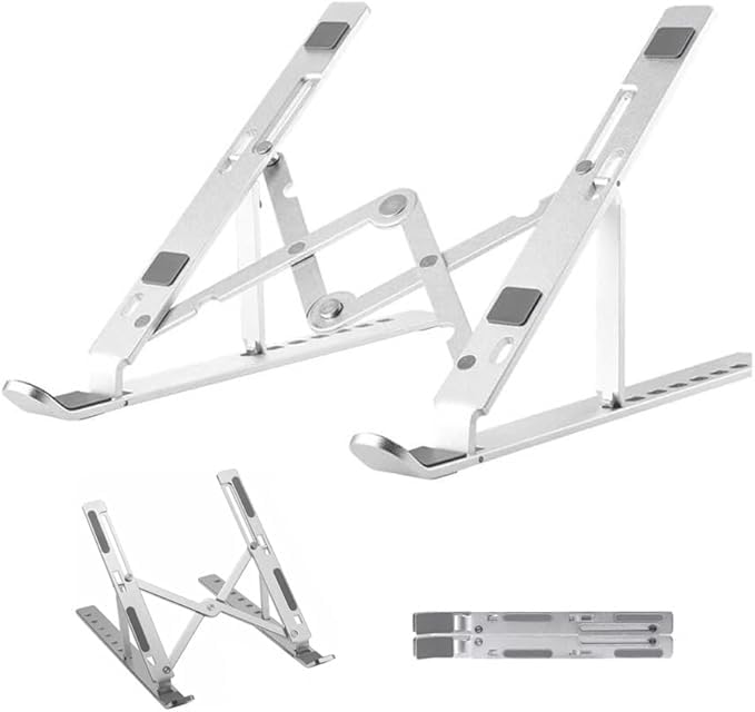 AL-10 Alüminyum Macbook ve Tablet Standı, 7"-17" Arası Tüm Laptoplara Uyumlu, 7 Kademeli
