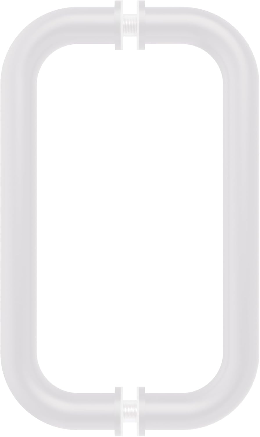 CRL 8" White (BM Series) Tubular Back-to-Back Pull Handle with Metal Washers