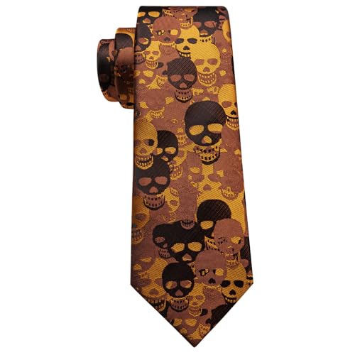 Image of Barry.Wang Silk Ties for Men Fun Necktie and Tie Clip Set for Wedding Party Business Formal Extra Long