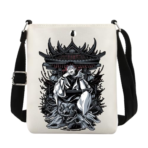 BLUPRAK Animes Crossbody Bag Animes Themed Gift JJK Inspired Crossbody Bag Anime Merch JJK Lover Gift Cartoon Gifts for Fans (CB Gojo Black House)