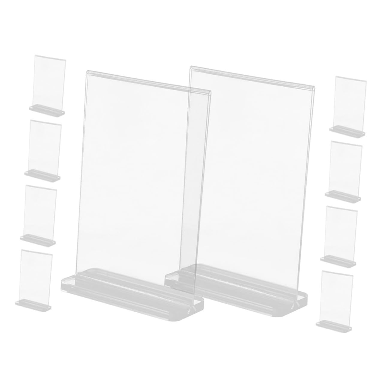 10 Stück Teiliges Acryl T form Menühalter Doppelseitiger Vertikaler Tischaufsteller für Speisekarten und Preisschilder Klarer Stabiler Displayständer mit Breiter Basis für