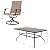 NUU GARDEN 7 Piece Outdoor Dining Set, 6 Swivel Patio Chairs and 1 Dining Table with 1.57 Inch Umbrella Hole, Iron Patio Furniture Set for Lawn Backyard Balcony, Black and Brown