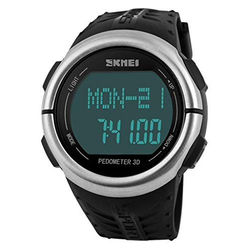 Preisvergleich Produktbild Qqzmd 1470 Herrenuhr, Outdoor-Sportarten Multifunktions-Laufschritte Herzschlag wasserdichte Elektronik (Schwarz) 3259 (Color : A)